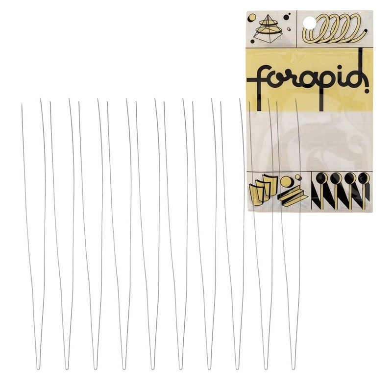 FoRapid 0.3mmx20cm Steel Wire Flexible Durable Collapsible Big Eye Embroidery Beading Needles Easy Threading Sewing Needles Open End for Any Thread Size Jewelry Making 10cm/4in(Folded Length) 10 pcs - Image 1